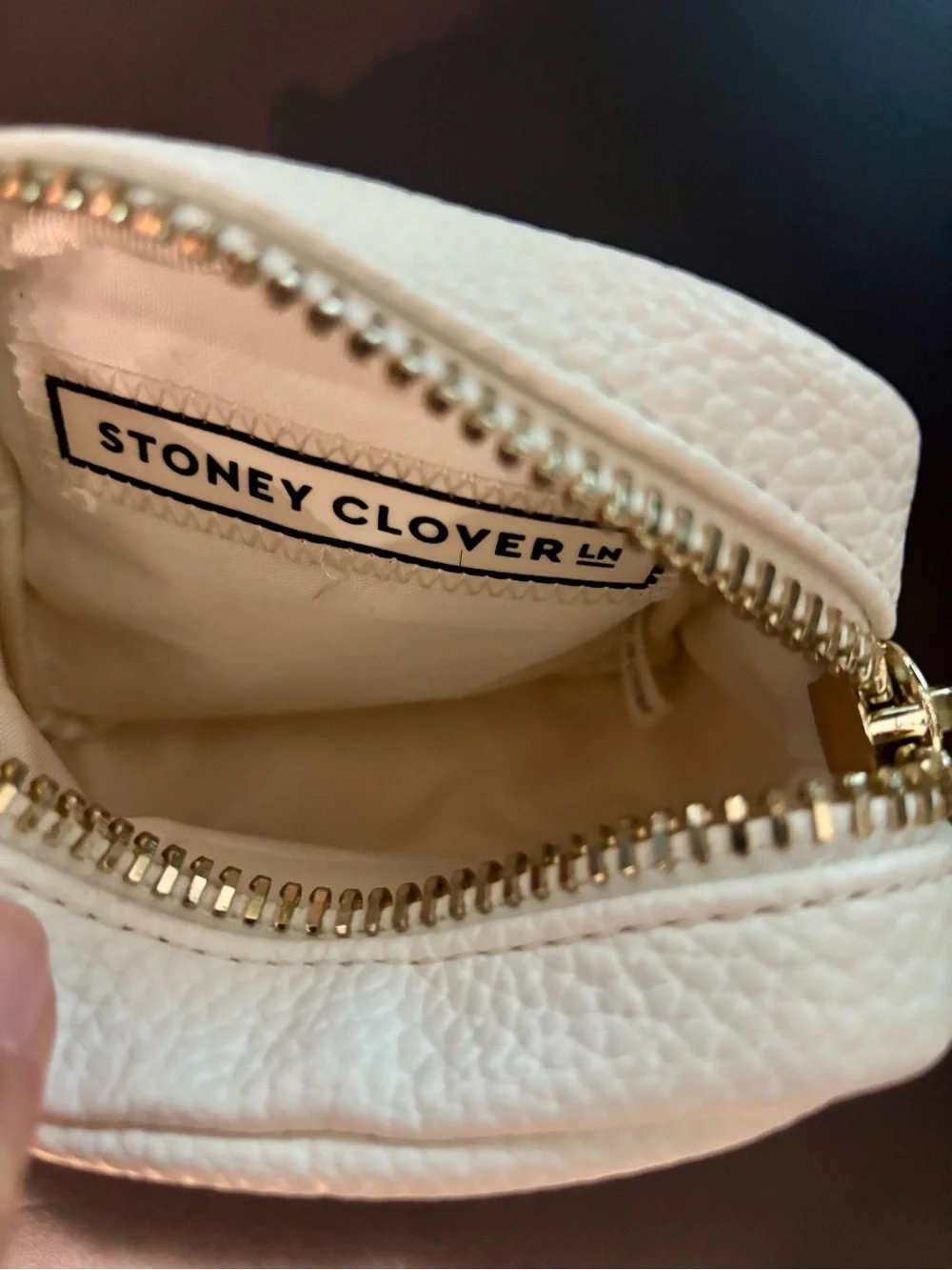 Stoney Clove Lane Custom Leather Small Square Pouch with Pink & Blue Pill Patch